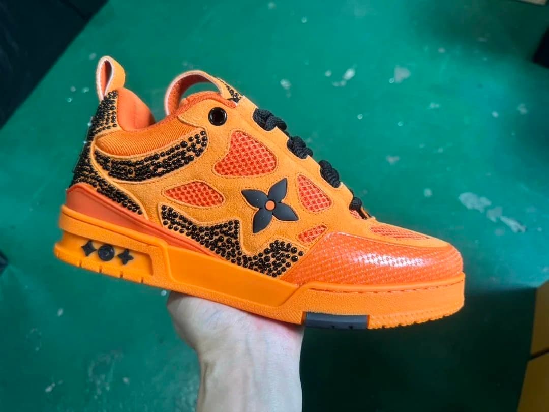 Louis Vuitton LV Trainer Monogram Flower — 黑橙钻SK814