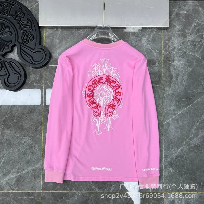 Chrome Hearts Long Sleeve Tee Build Graphic — 8006粉-高版本