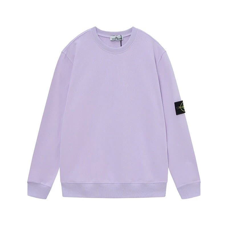 Stone Island Cotton Sweatshirt Compass Patch — 浅紫色