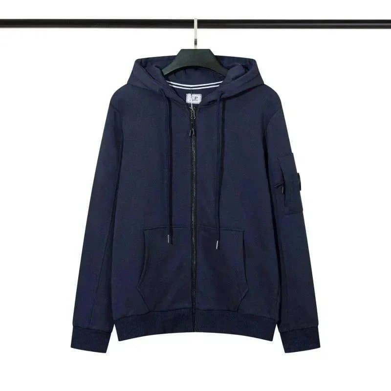 C.P. Company Zip-Up Hoodie Goggle Patch — 280# 宝蓝