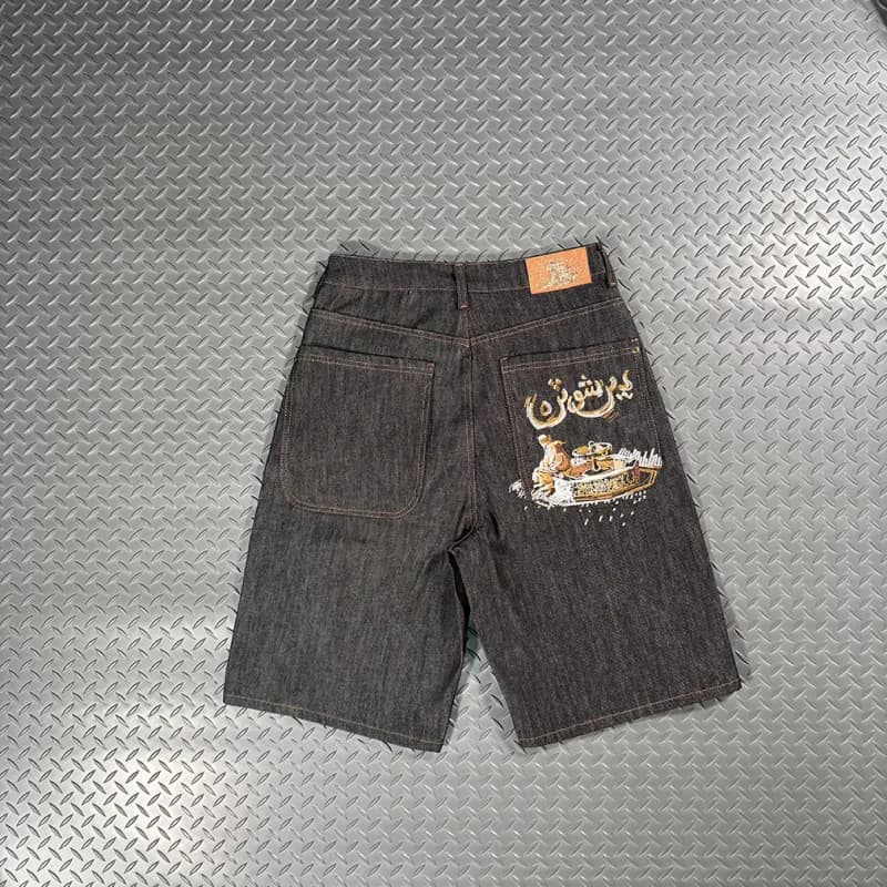 Denim Tears Embroidered Denim Shorts Boat Motif