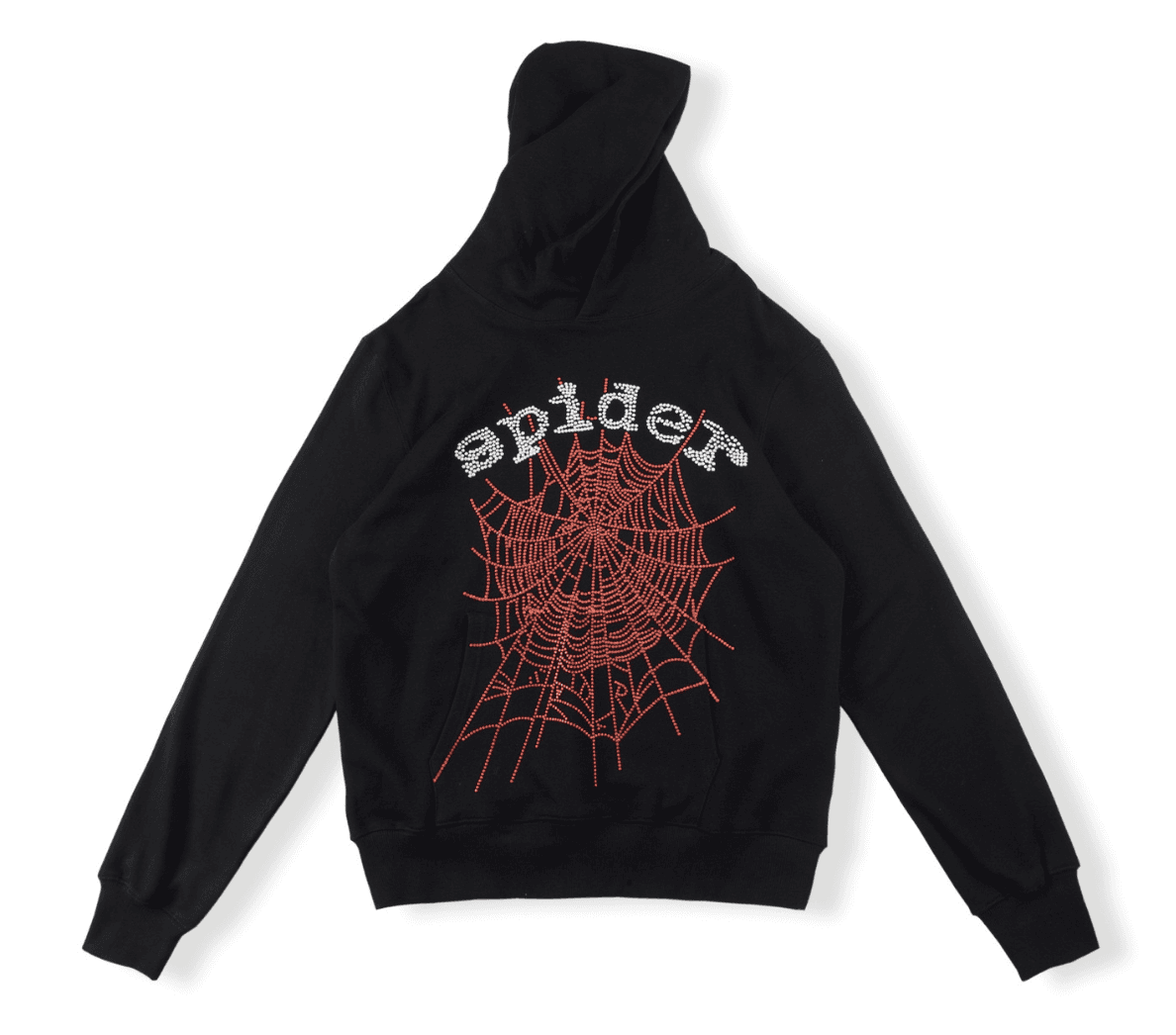 Sp5der Spider Hoodie Spiderweb Rhinestone