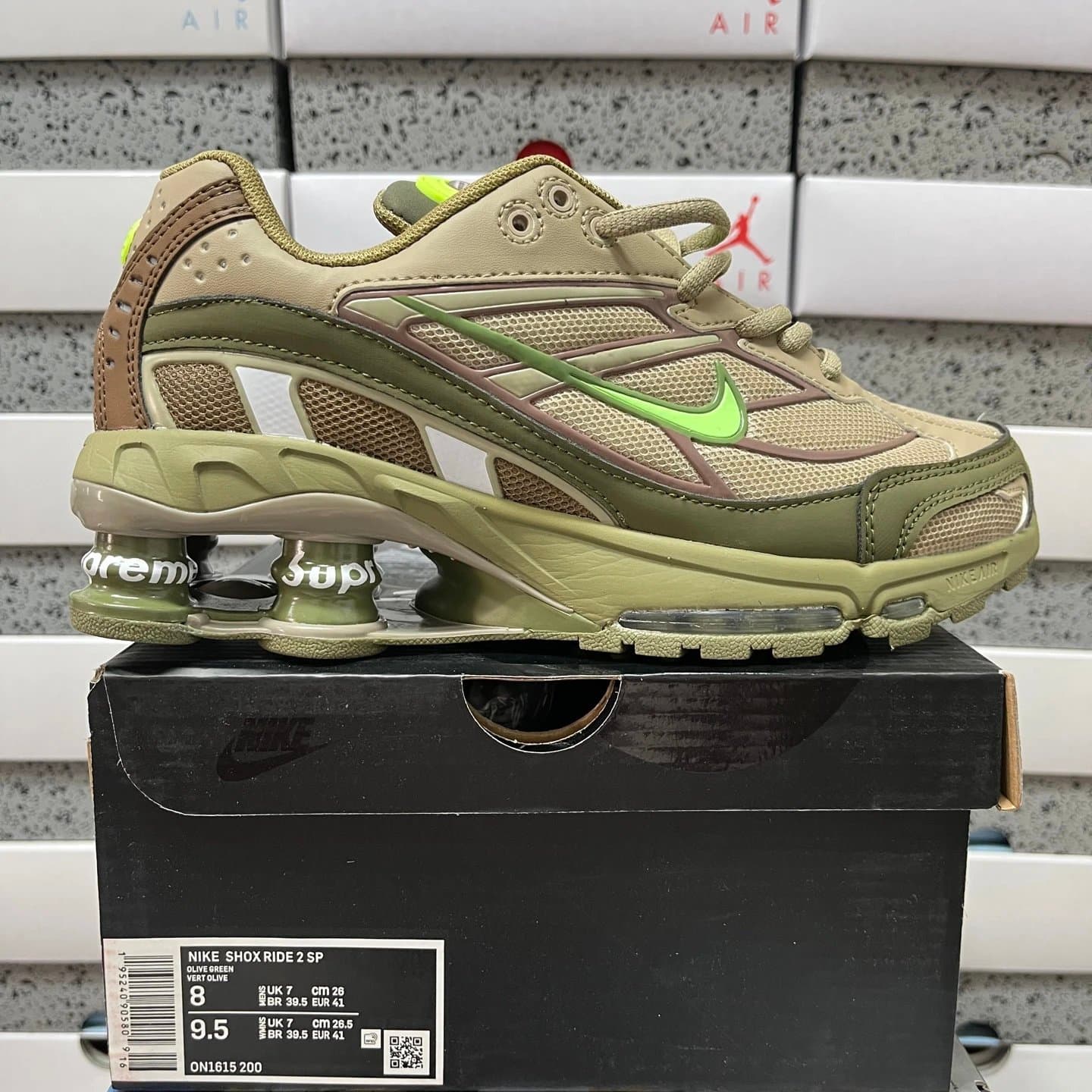 Nike × Supreme Shox Ride 2 SP Olive Green