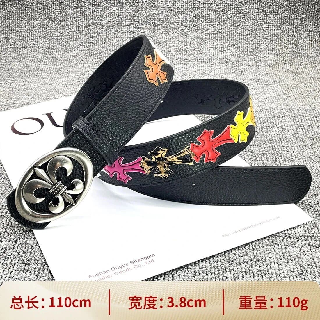 Chrome Hearts Eagle Cross Belt Studded — 【镂空花十字110cm】彩色十字架腰带