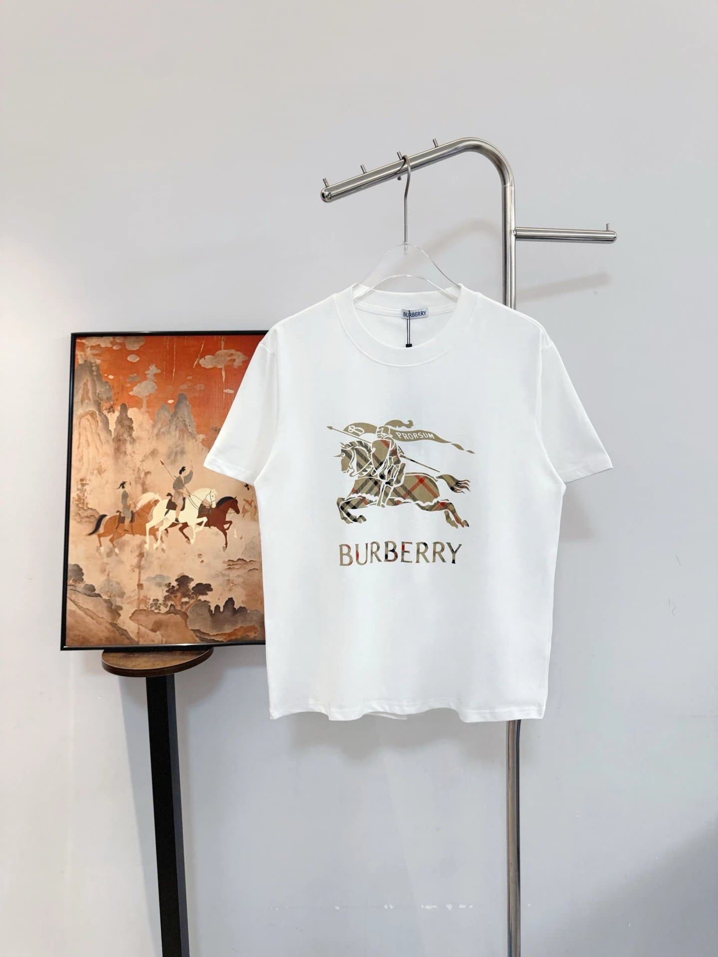 Burberry Zip-Up Hoodie Checkered Lining — Bur-04白色