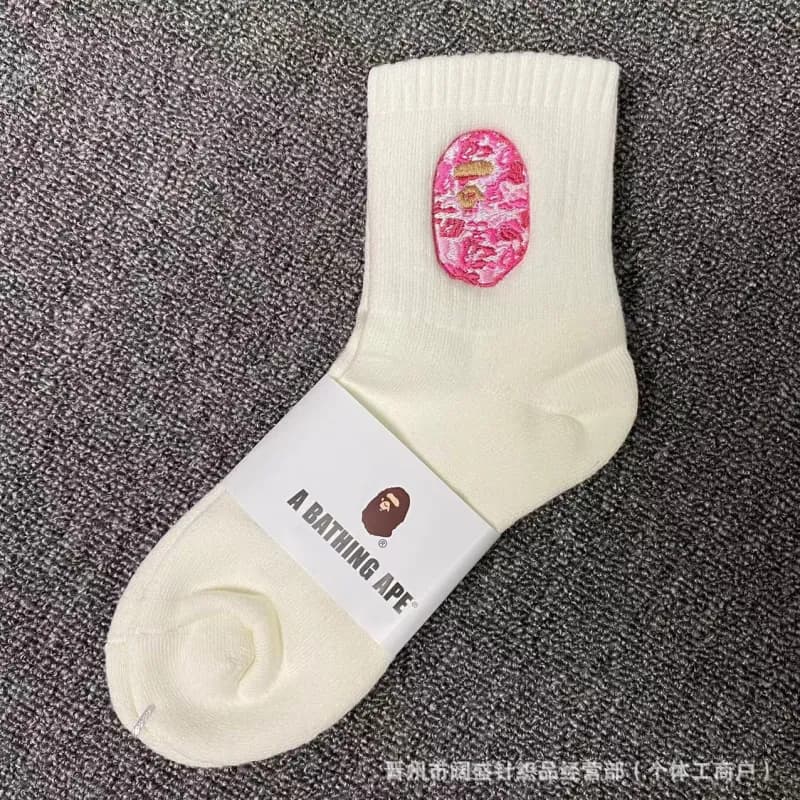 BAPE Crew Sock Ape Head Embroidery