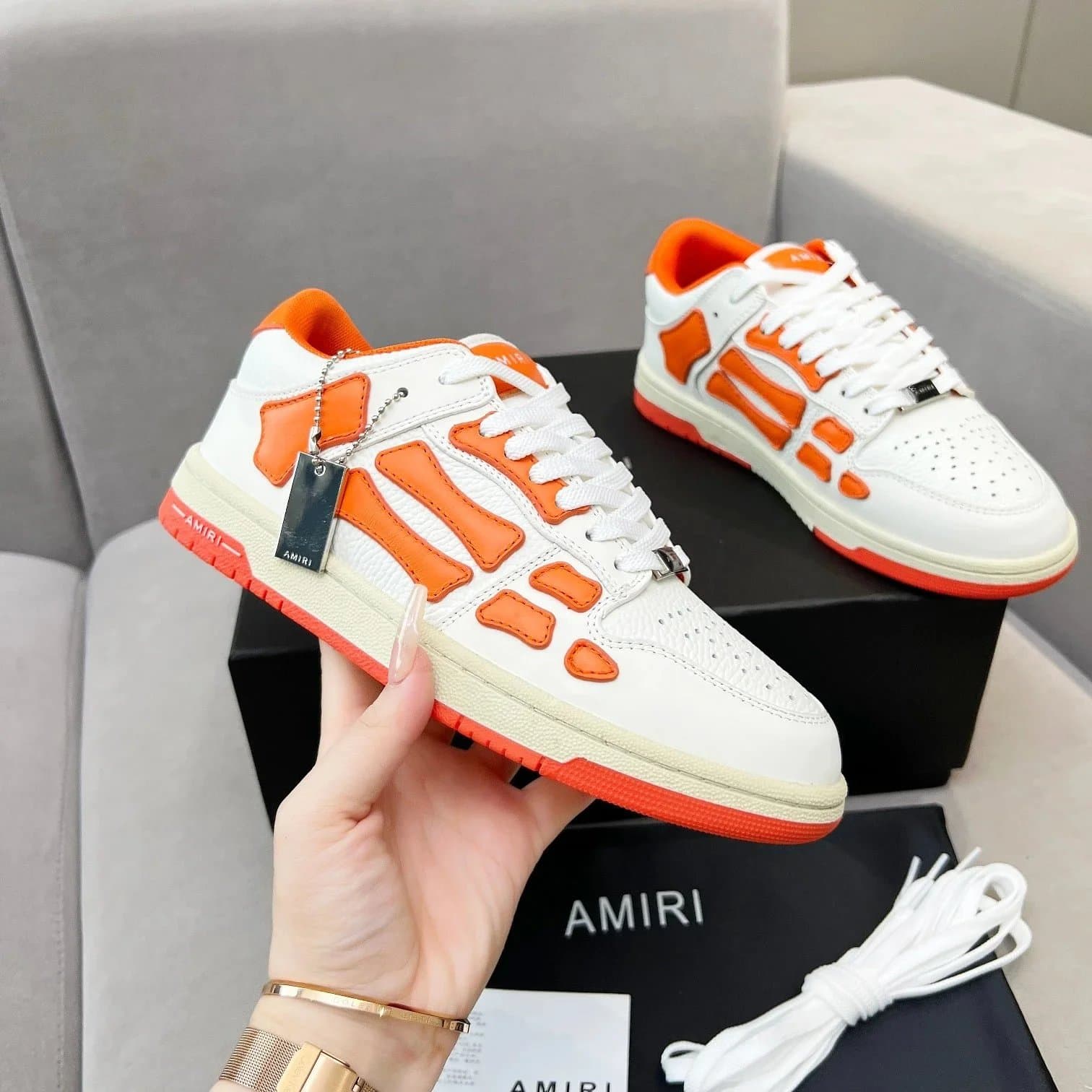 Amiri Bone Sneaker White Orange
