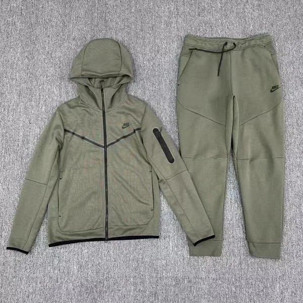 Nike Tech Fleece Hoodie and Joggers Olive