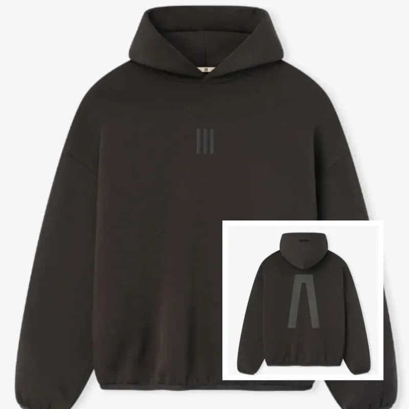 Fear of God Essentials Hooded Sweatshirt Embroidered Logo — LM891复古黑