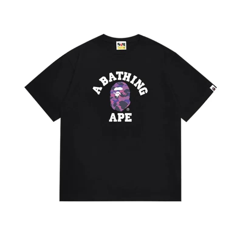 BAPE A Bathing Ape Tee Purple Camo Ape Head