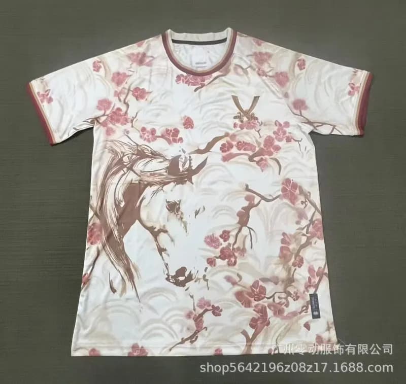 Off-White Graphic T-Shirt Cherry Blossom Horse Print