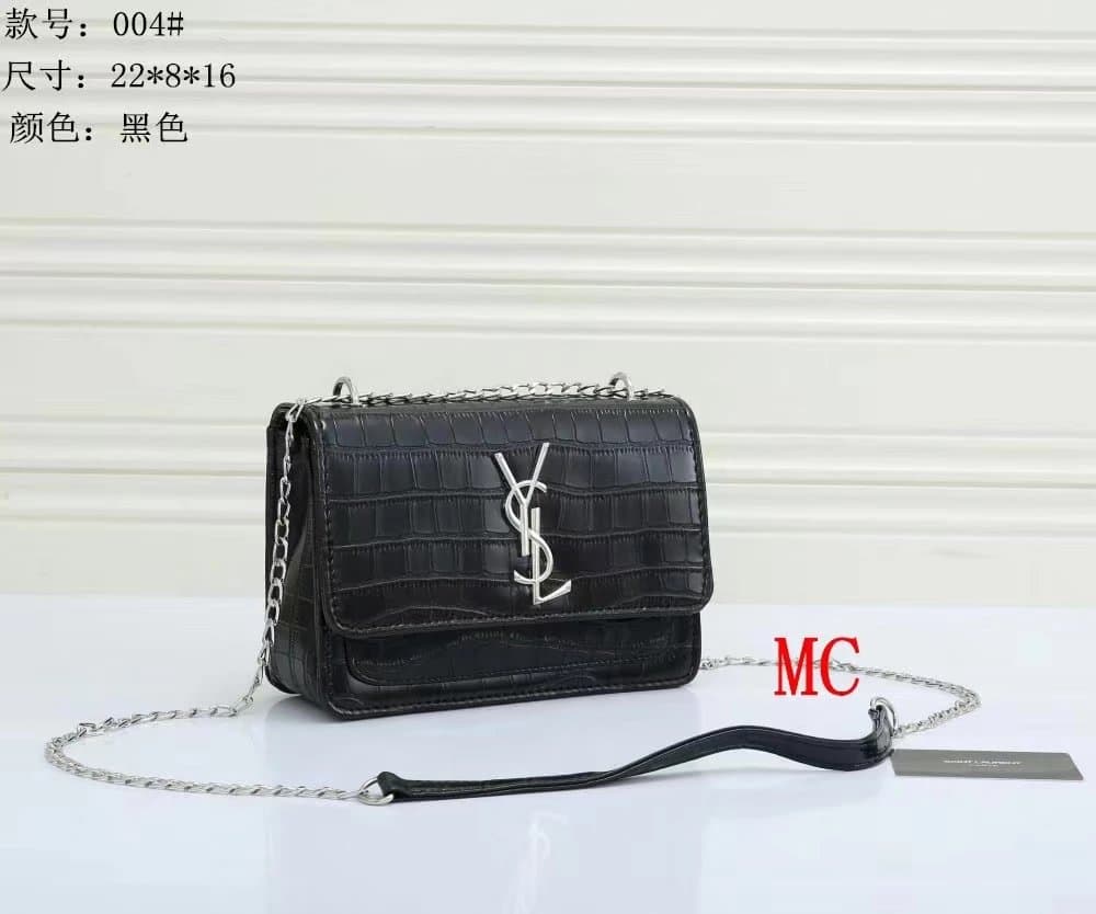 Saint Laurent Lou Lou Crocodile-Embossed