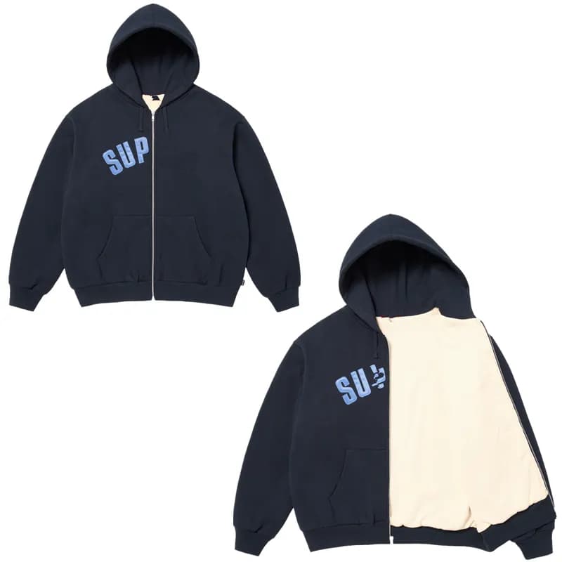 Supreme Zip-Up Hooded Sweatshirt Two-Tone