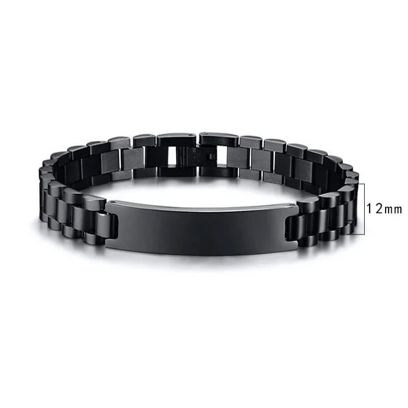 Chrome Hearts Link Bracelet Polished — Black-width 12mm [21CM]]
