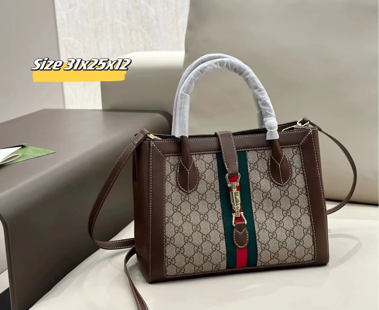 Gucci Horsebit 1955 Mini Top-Handle Bag GG Supreme Canvas with Web Stripe