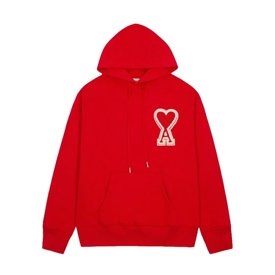 AMI Paris Heart Logo Hoodie Embroidered Heart A