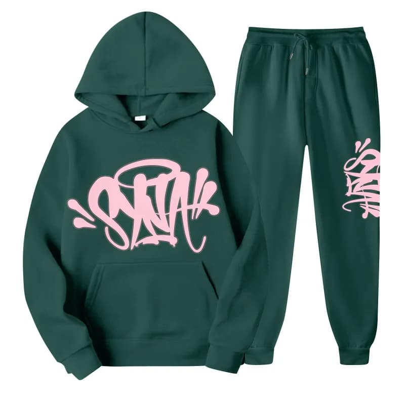 Sp5der Hoodie and Joggers Set Graffiti Logo