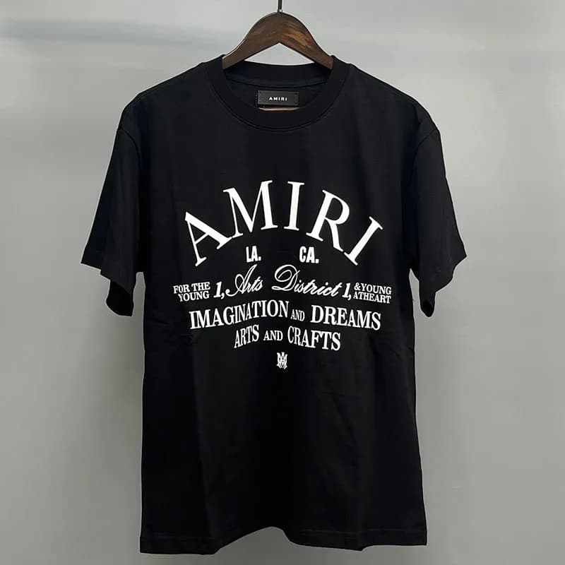Amiri Graphic Tee Sequined Logo — black white figure