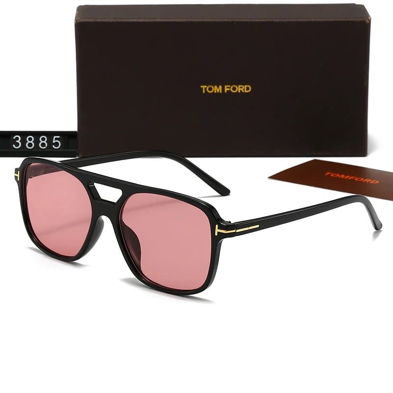 Tom Ford Aviator Sunglasses Black Frame with Pink Lenses