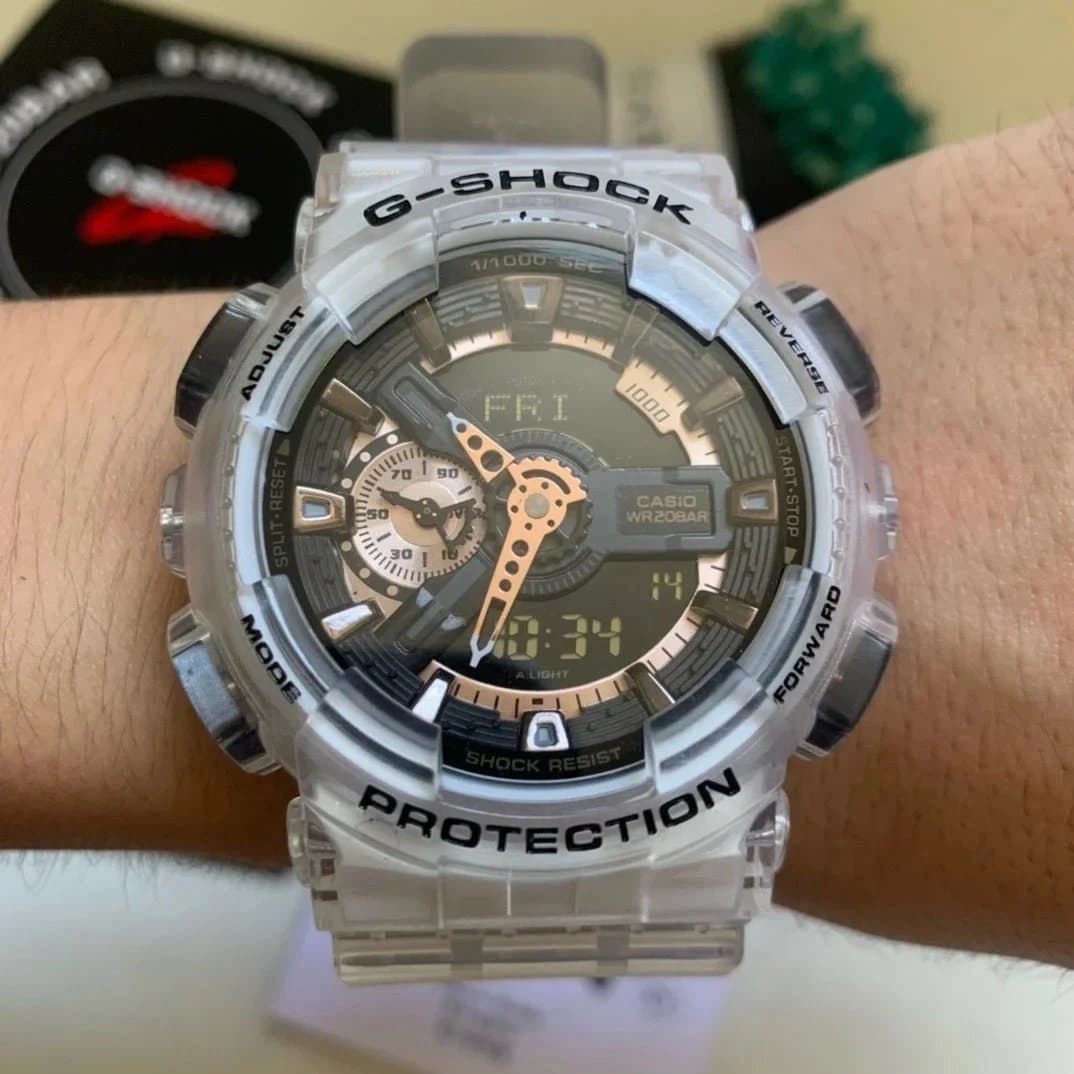 Casio G-Shock GA-110 Transparent Case with Rose Gold Accents