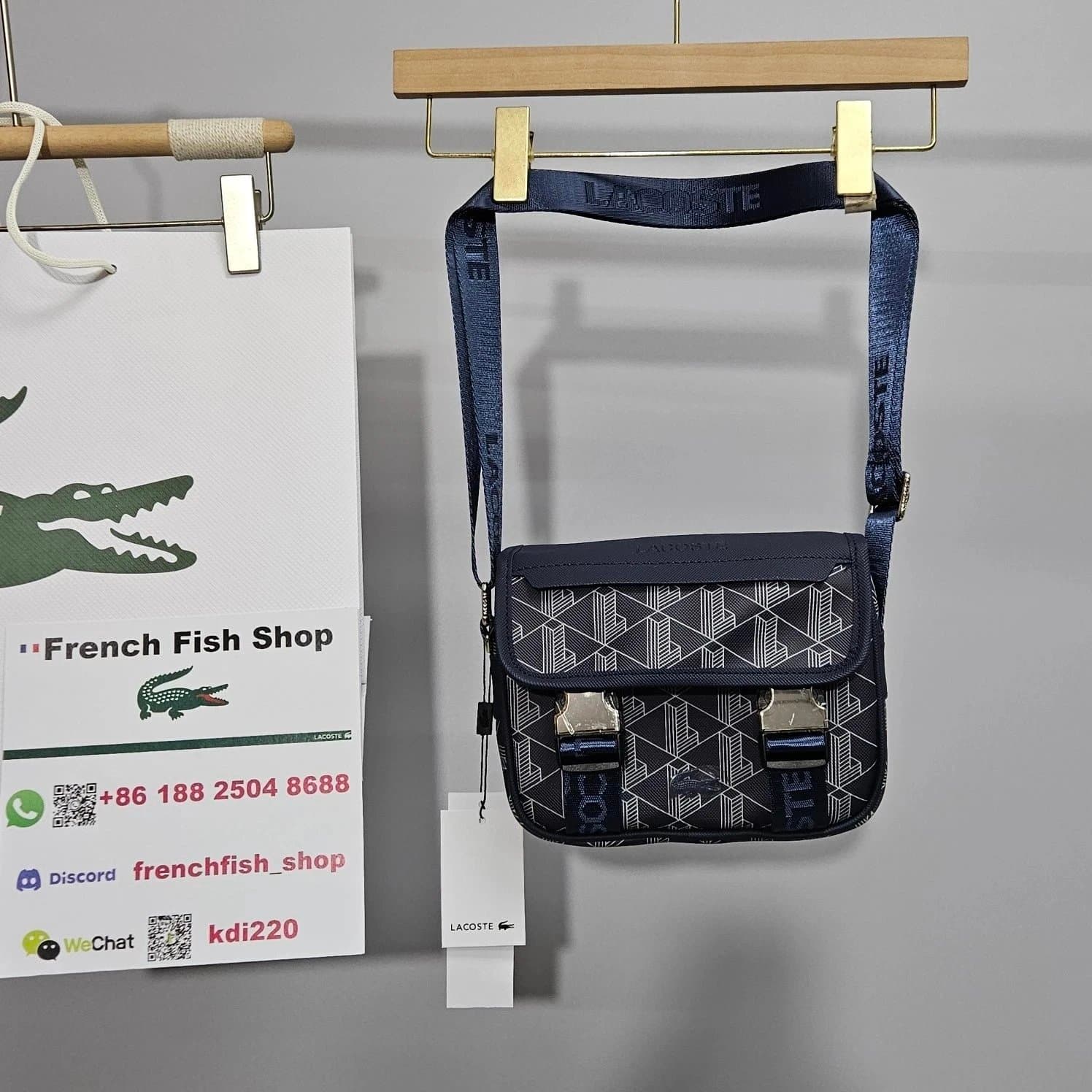 Lacoste Crossbody Bag Geometric Print