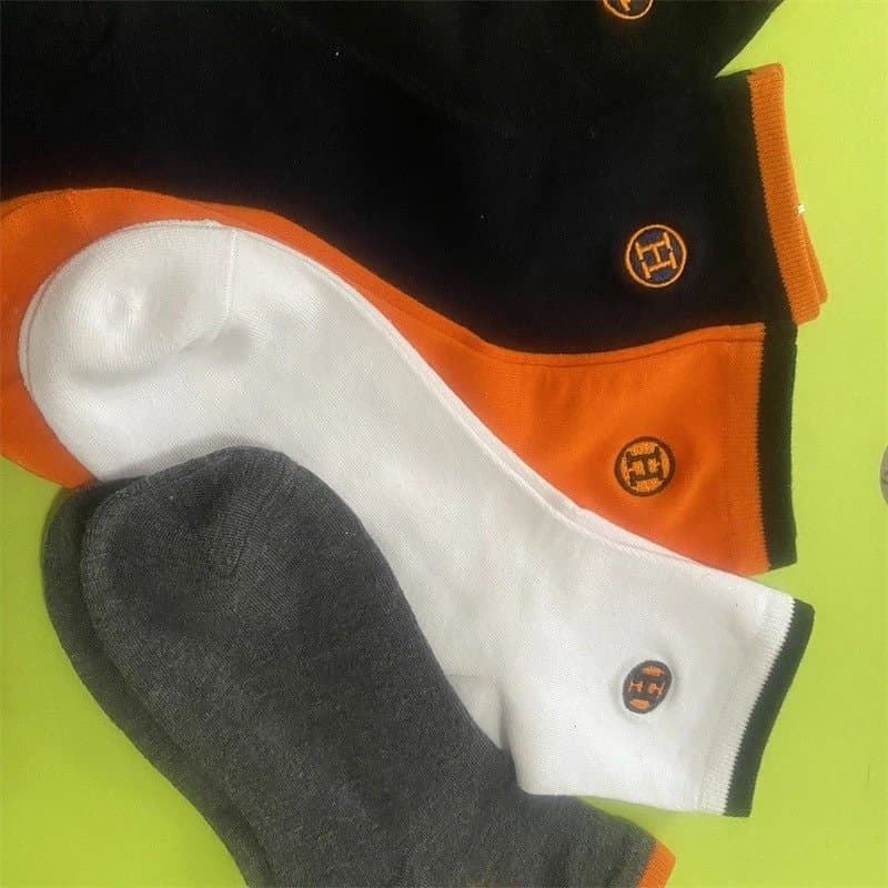 Hermès Logo Socks H Logo Embroidered