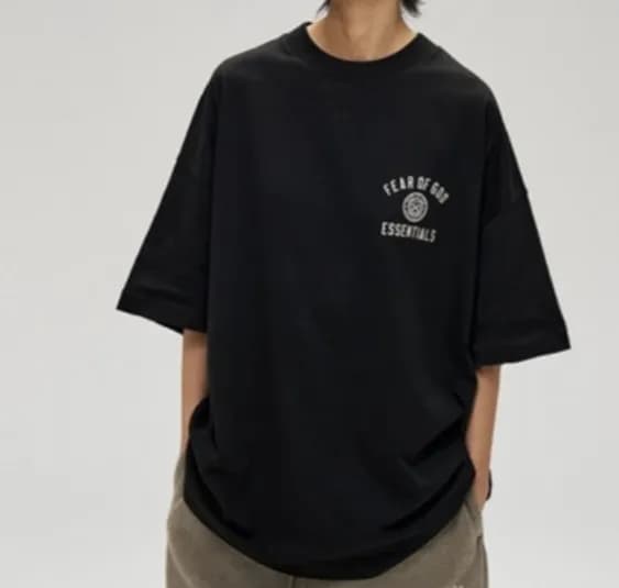 Oversized Tee Fear of God Essentials Arch Logo — 6286黑
