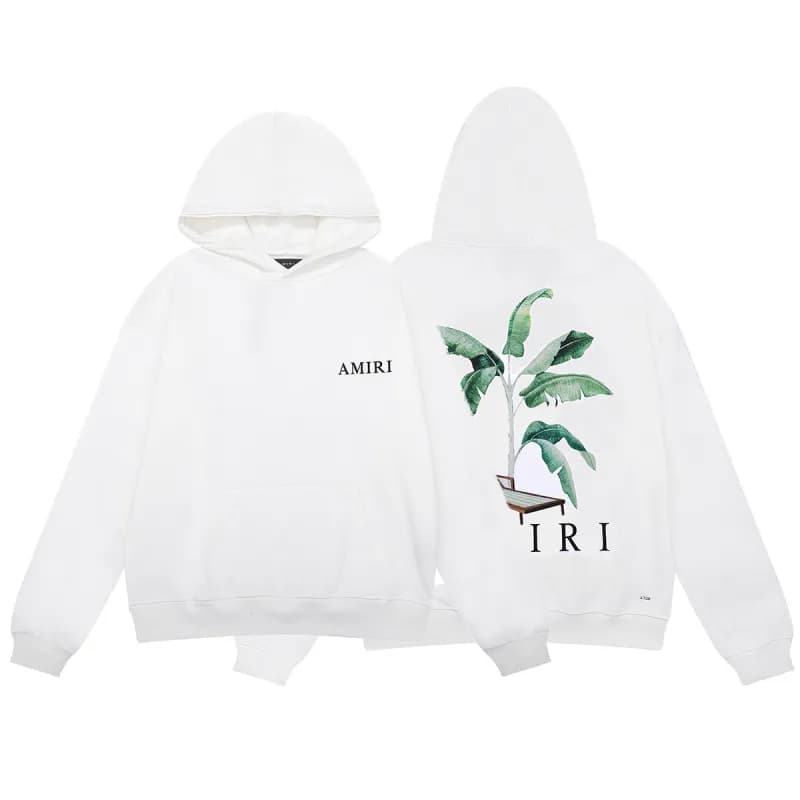 Amiri Hoodie Banana Leaf Print