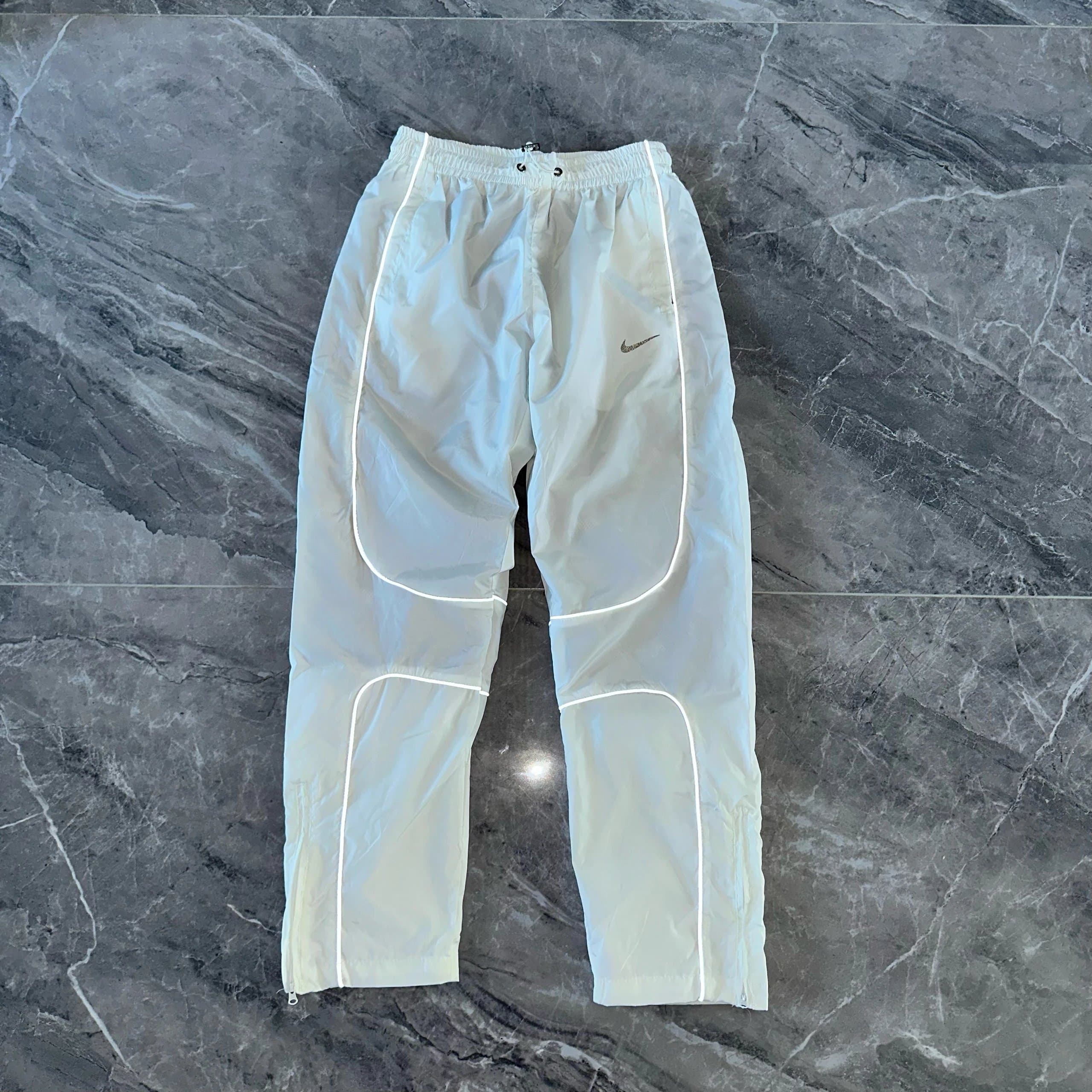 Nike Reflective Track Pants White with Reflective Tape