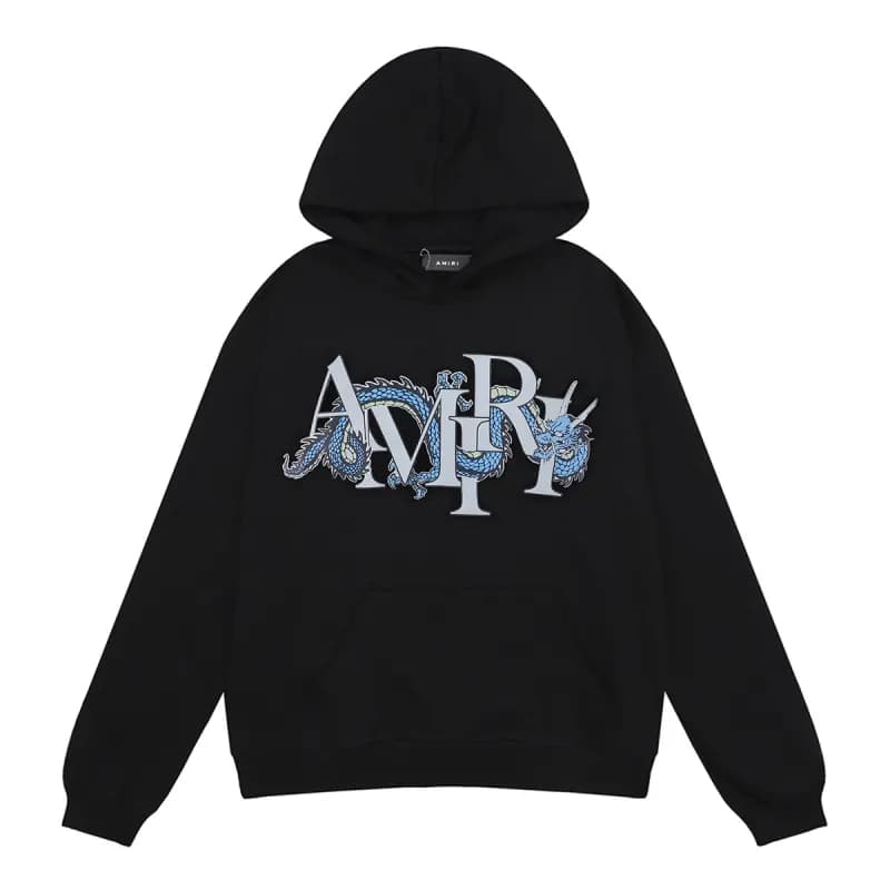 Amiri Hooded Sweatshirt Script Logo — 9238 black