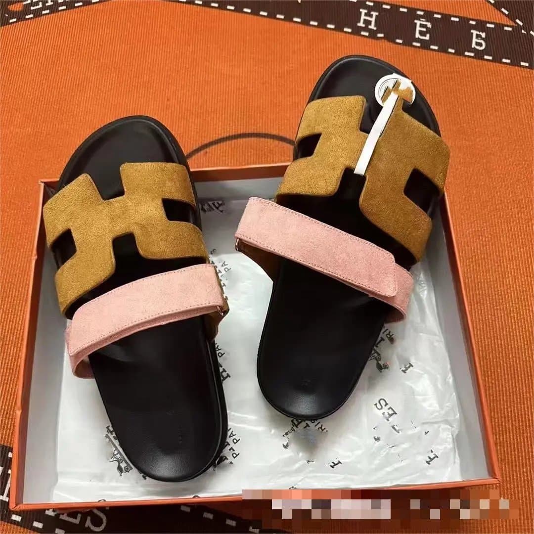 Hermès Oran Sandal H Logo Suede