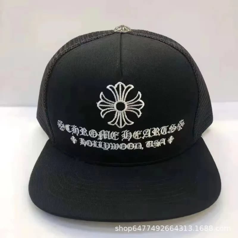 Chrome Hearts Trucker Cap Cross Logo Embroidery — 44