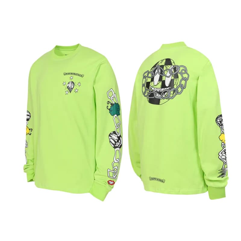 Chrome Hearts Long Sleeve Tee Chain Skull Print