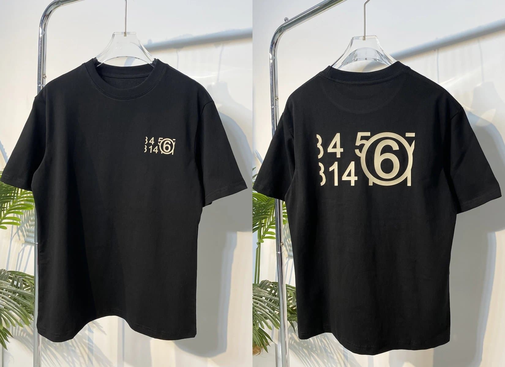 Maison Margiela Numbered Logo Tee White Print — 22420黑色