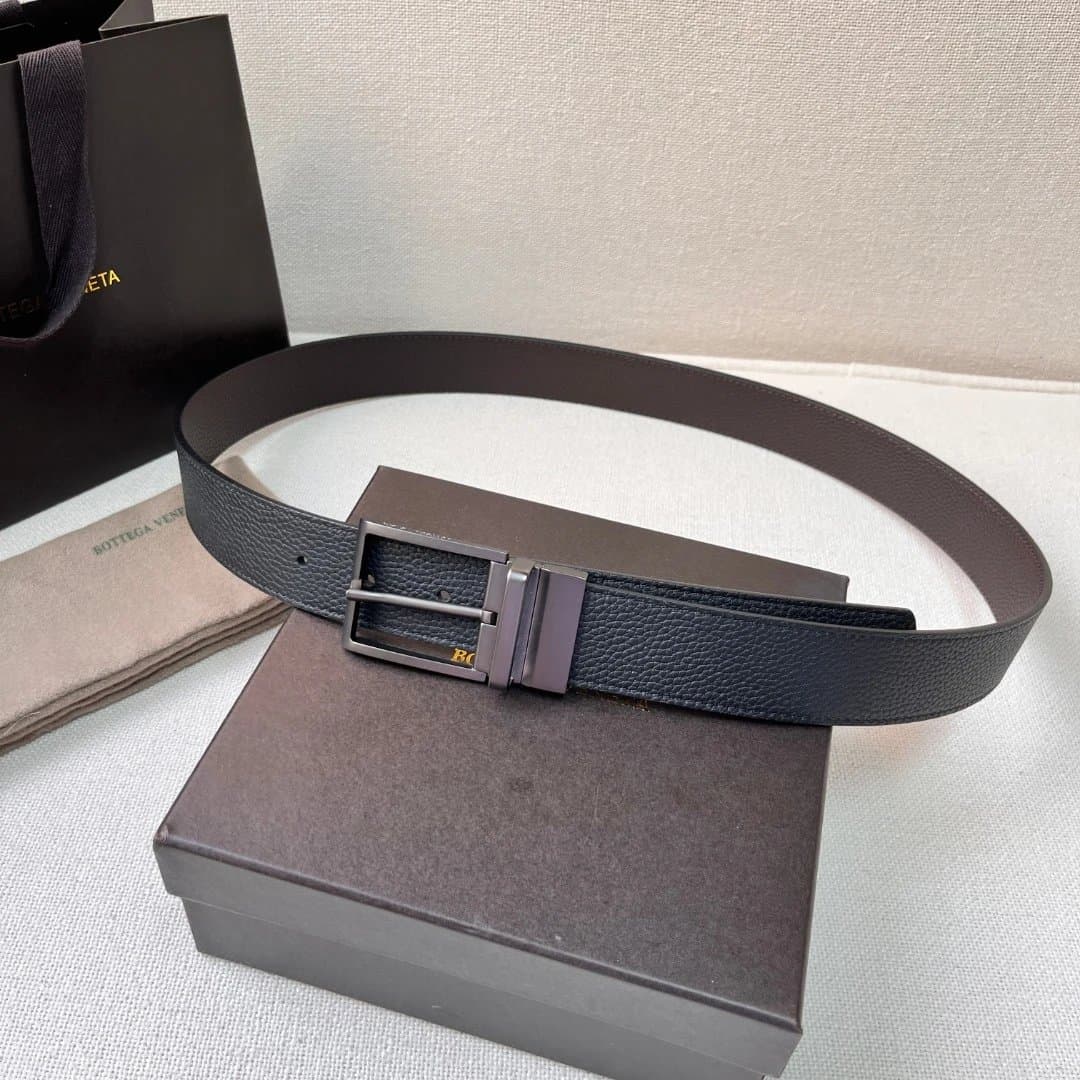 Bottega Veneta Reversible Belt Grained Leather