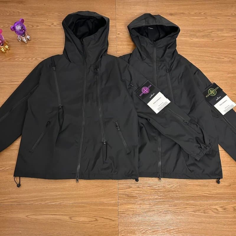 Stone Island Hooded Windbreaker Black