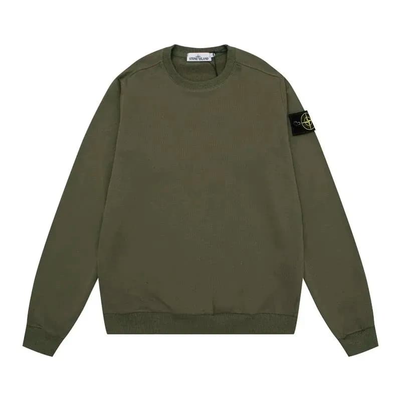 Stone Island Crewneck Sweatshirt Compass Patch — 4-军绿