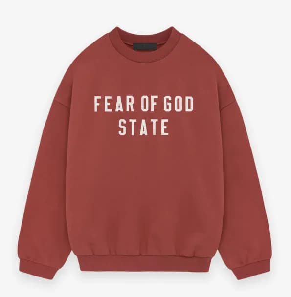 Oversized Tee Fear of God Essentials Arch Logo — 6279 绯光红