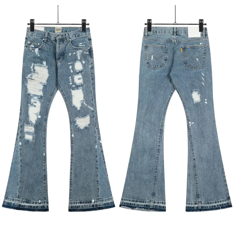 Levi's 501 Flare Jeans Gucci GG Patch Distressed — 8149 蓝色