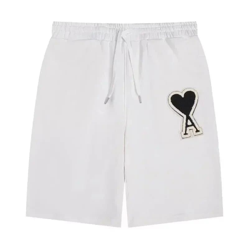 Amiri Logo Shorts Beige — 白色爱心005