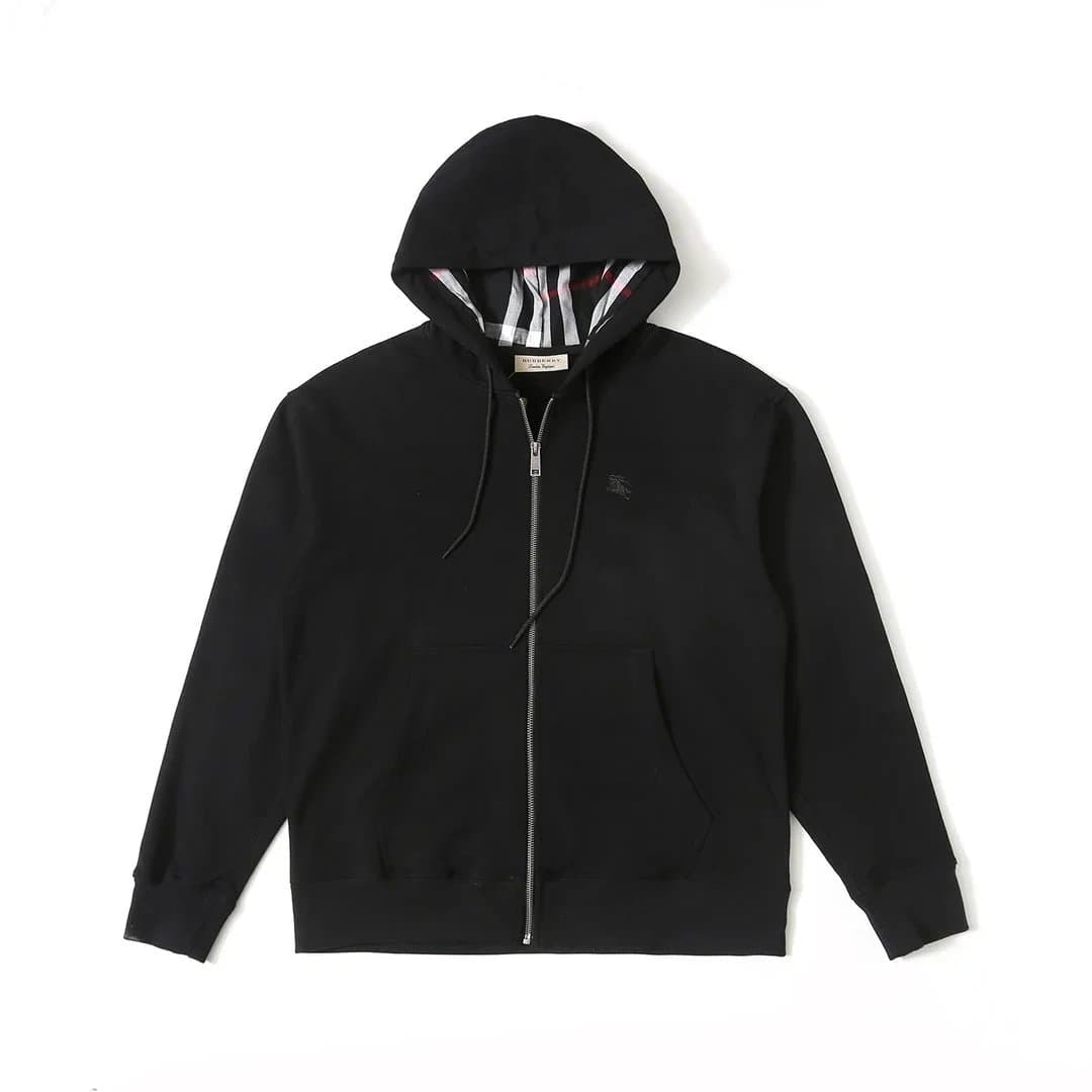 Burberry Zip-Up Hoodie Check Lining