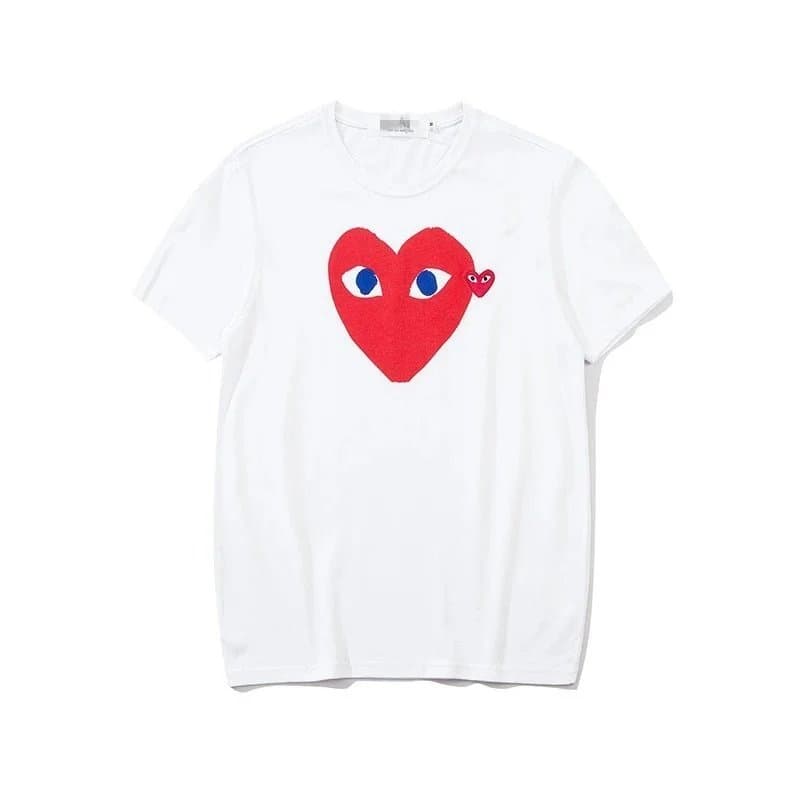 Comme des Garçons Heart Tee Red Heart Splatter — 【CJ 大红小红】 白色