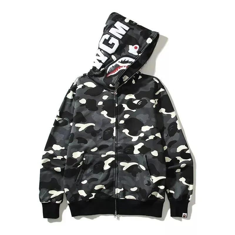 BAPE Zip-Up Hoodie Camouflage Shark
