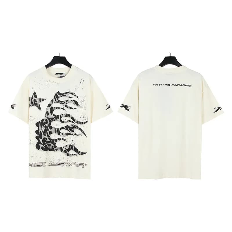 Palm Angels Graphic Tee Hellstar Records Print — 577杏色