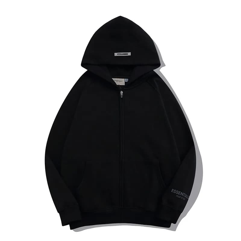 Fear of God Essentials Zip-Up Hoodie Essentials Logo