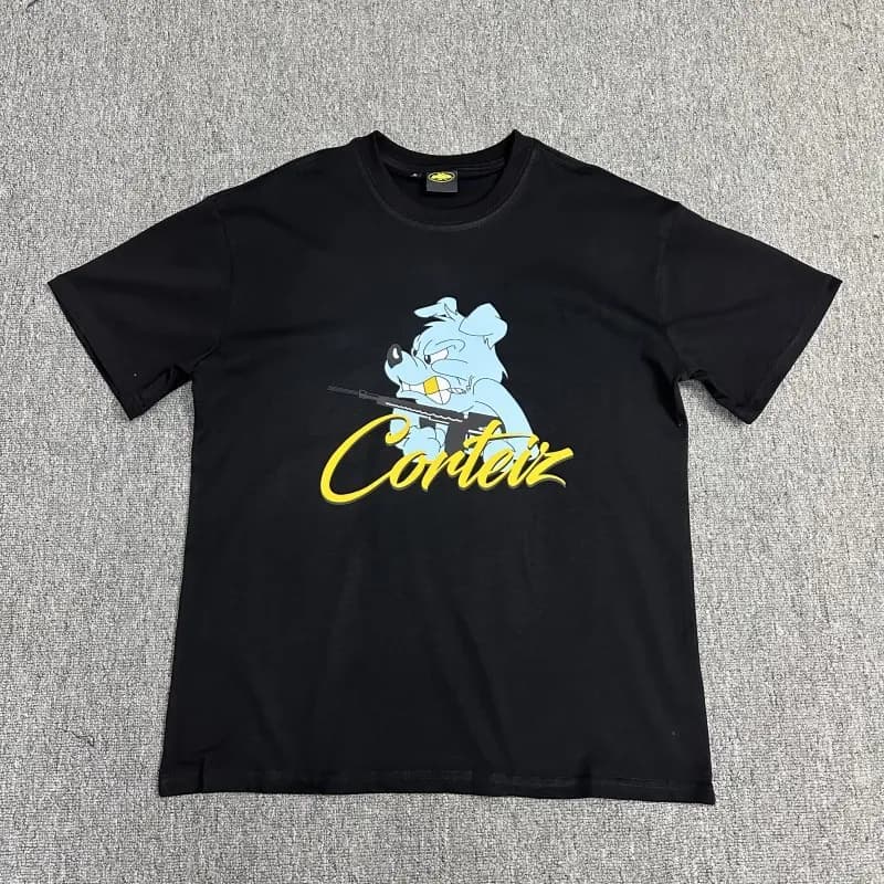 Corteiz Graphic Tee Dog with Rifle Print