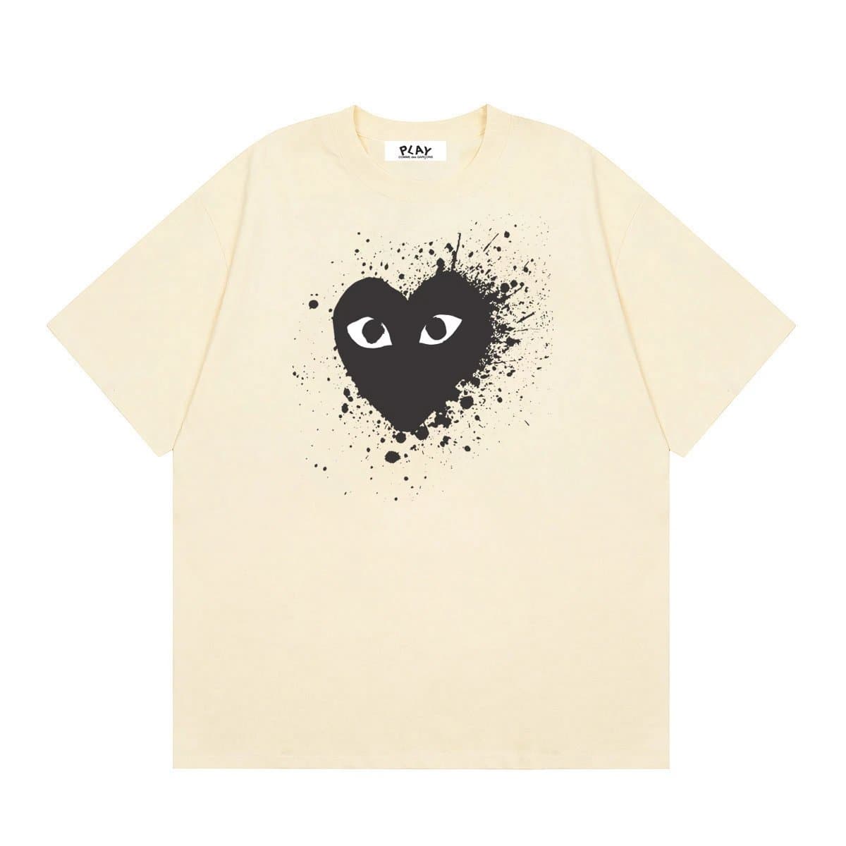 Comme des Garçons Heart Splatter Tee Black Heart with Splatter