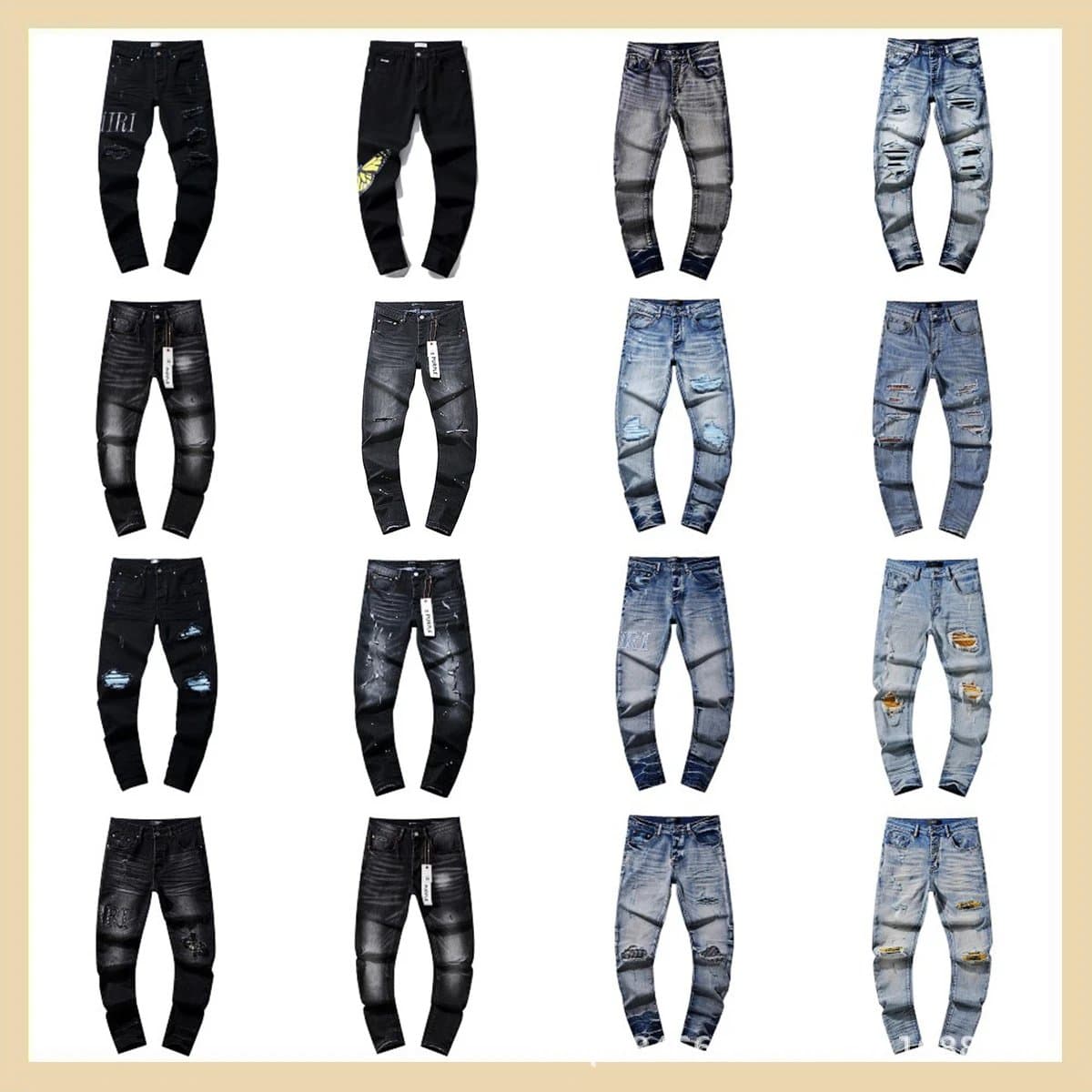 Diesel Distressed Slim Fit Jeans Ripped & Patched