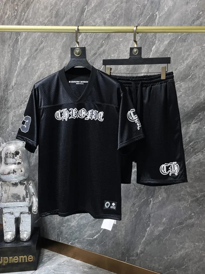 Chrome Hearts Mesh Jersey Chrome Logo — 黑色套装