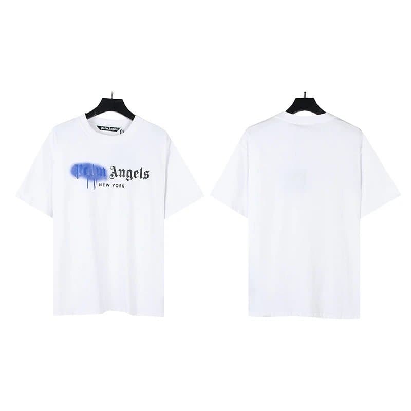 Palm Angels Graphic Tee Blue Spray Logo